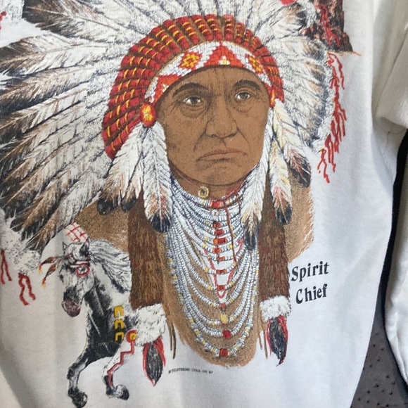 ❗️CLOSET CLOSING❗️ Native Thunderbird Spirit Chief Indian Henley Top L - Picture 6 of 9